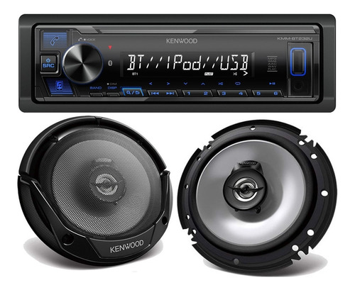 Auto Estéreo Kenwood Kmm-bt222u Bluetooth Con Bocinas 6.5