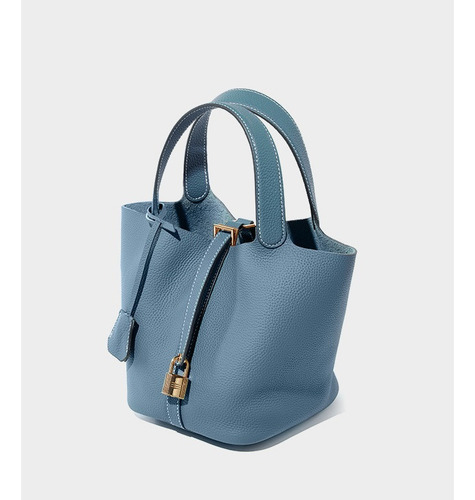 2024 Bolso De Mujer Portátil Cuero Genuino Bolso Tipo Cubo