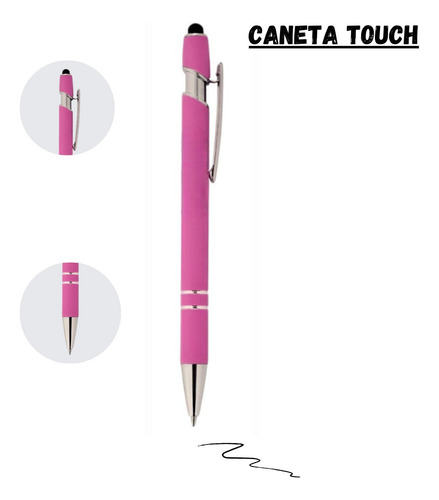 Kit Com 100 Canetas Touch Personalizado A Laser - 5 Cores