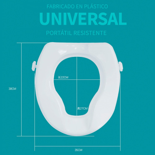 Incremento (5 Cm) Wc | Aumento Para Baño Con Tapa | Sc-674