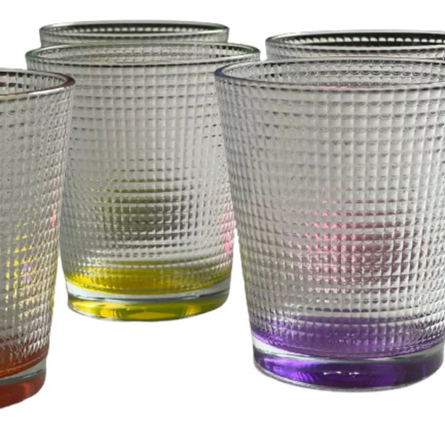 Set X12 Vaso Pasabahce Decorados Color Calidad Premium Copa