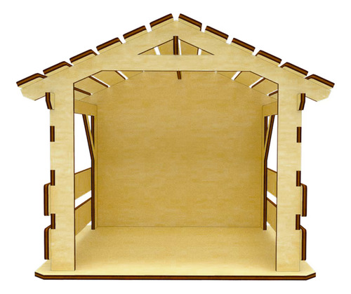 Casita #8 Granero Mdf De 3 Mm, Nacimiento, Pesebre
