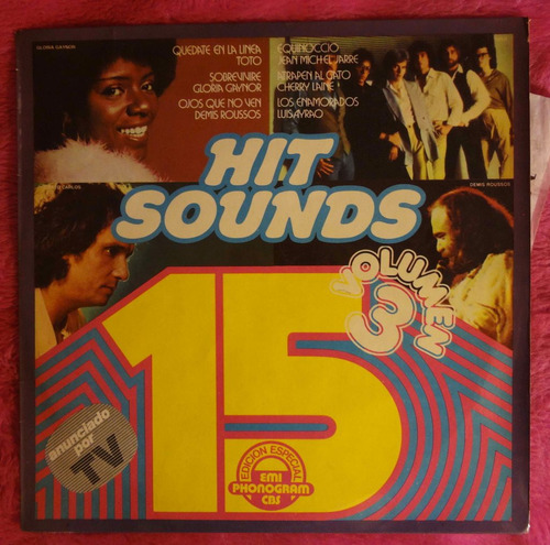 15 Hit Sounds Volumen 3 Toto Roberto Carlos Cherry Gaynor Lp