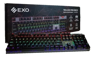 Teclado Gamer Exo Mecánico Retroiluminado Mk806 Color del teclado Negro