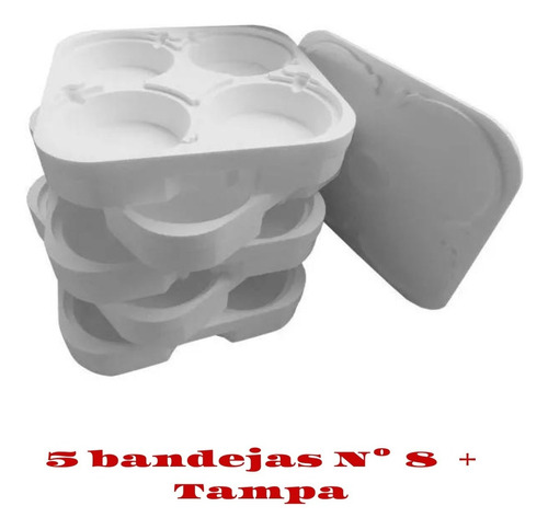 Bandeja Porta  Marmitex Nº8 Kit 5 C/ Tampa P/ Entrega Nf