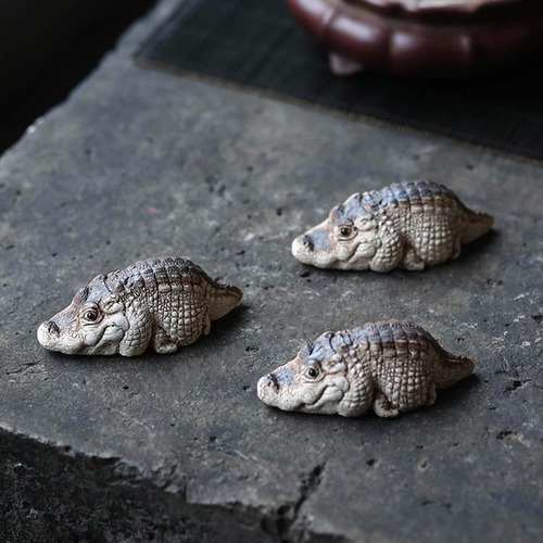 Mini Jacaré Escultura Resina Decoração De Mesa De Jantar