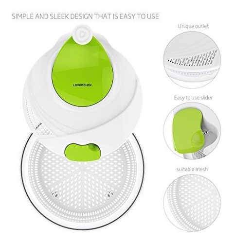 Secador De Verduras Y Frutas Centrifugadora Libre De Bpa