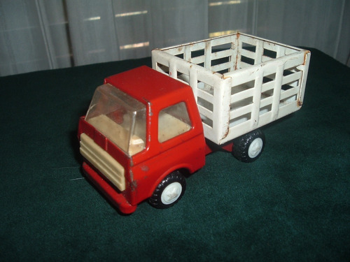 Camioncito De Lata Color Rojo/blanco (antiguo)