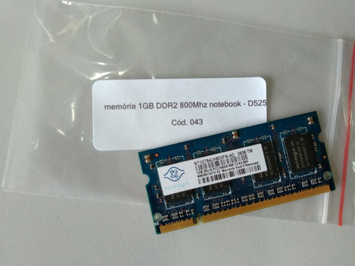Memória 1gb Ddr2 800mhz Notebook - Emachines D525