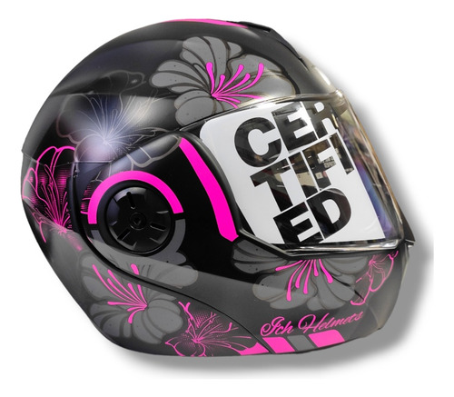 Casco Ich Abatible Pollinate Necro Con Fucsia Talla L 