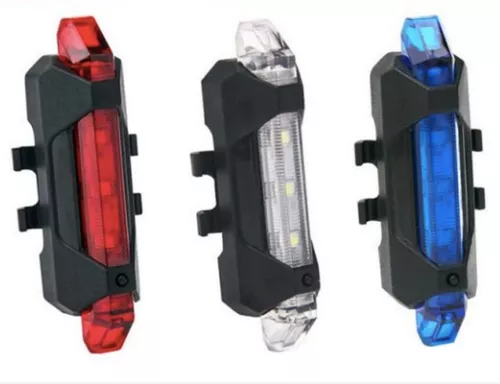 Combo 918 Luz Bicicleta Led Usb Recargable Delantera Trasera Color Rojo y  blanco