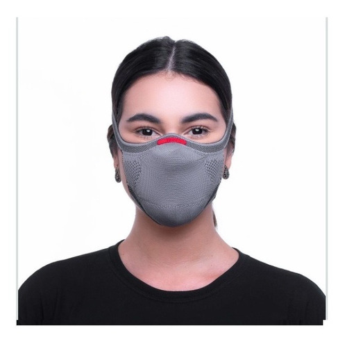 Máscara De Proteção 3d Knit Fiber  Cinza Tam M Com 1 Refil