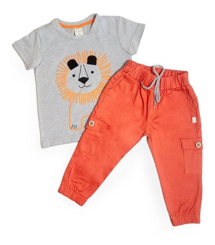 Conjunto Camuflado Y Camiseta León Para Niño