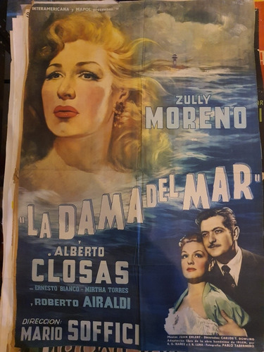 1 Antiguo Afiche De Cine La Dama Del Mar Zully Moreno 603