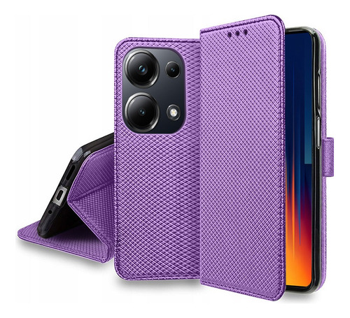 For Xiaomi Poco M6 Pro 4g Pu Wallet Flip Card Case+lanyard