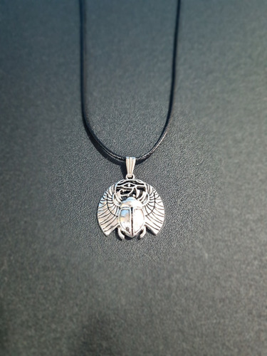 Imagen 2 de 8 de Collar Amuleto Egipcio Escarabajo Ojo De Horus De Proteccion