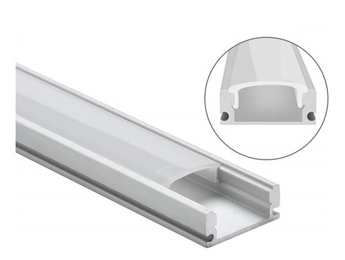 Perfil Para Tira Led 220v De Aluminio 1 Metro Largo - Unilux