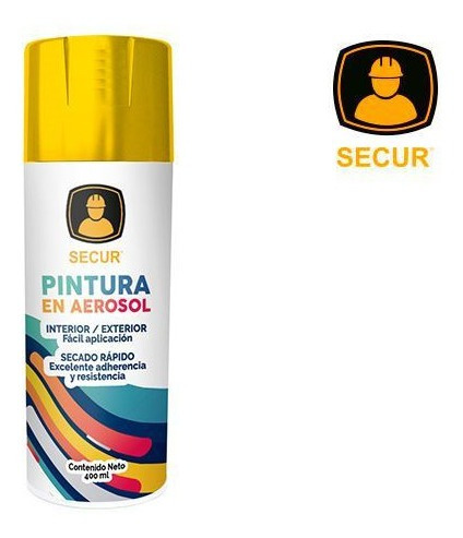 Pintura En Aerosol Amarillo Canario 400 Ml Secur - Ynter Ind