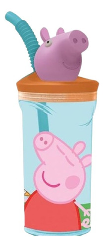 Peppa Pig Vaso 360 Ml Tapa Figura 3d