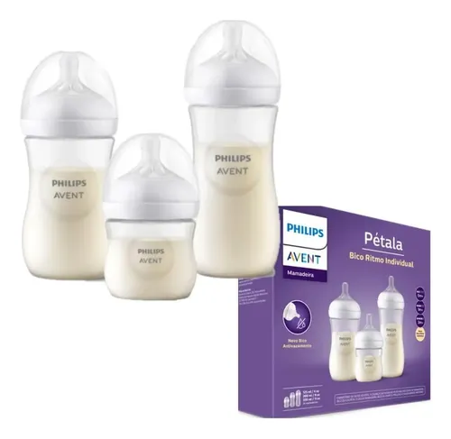 Philips Avent Pétala Scd838/27 Kit Triplo Mamadeiras Cor Transparente Liso
