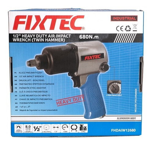 Llave De Impacto Neumático: 680 Nm:  Fixtec 