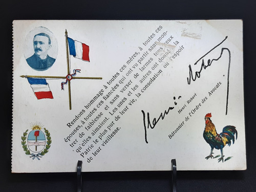 Carta Postal Argentina - Francia Patriótica Antigua Única 22