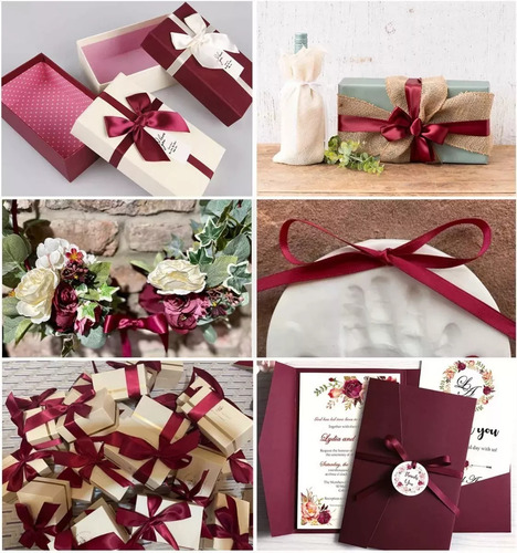 Moños Satinado Liston Navideño Colores 4cm 5 Rollos 220m