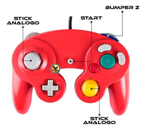 Control Joystick Alambrico Compatible Con Nintendo Gamecube
