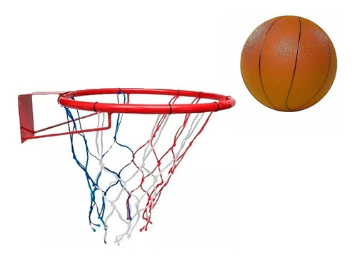 Imagen 1 de 1 de Aro Basket Basquet Con Red + Pelota Infantil Nº5 O F E R T A