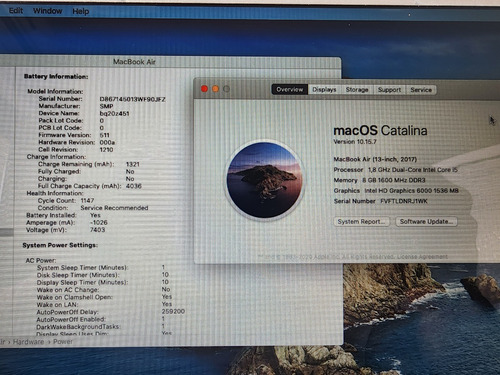 Imagen 9 de 10 de Macbook Air A1466 13.3'' I5 8gb Ram 128ssd + Cargador - Leer