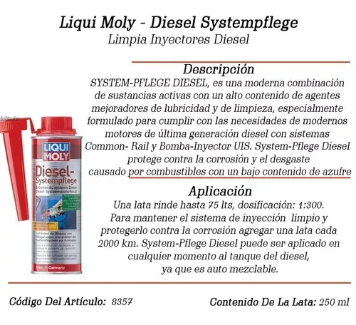 Limpia Inyectores Liqui Moly Diesel Common Rail 8357 Egs