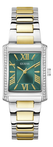 Reloj Guess Bonnie Mujer Verde Correa Bitono Bisel Plateado