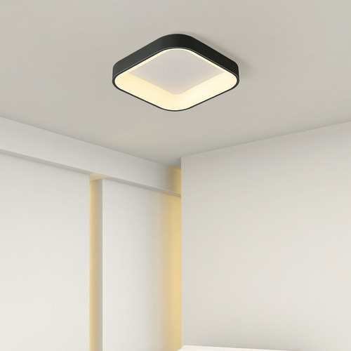 Plafon Led Luminária Sala Quarto One Square Black Mg138