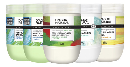  3 Cremes Massagem 2 Gel Crioterapico Cafeina D'agua Natural