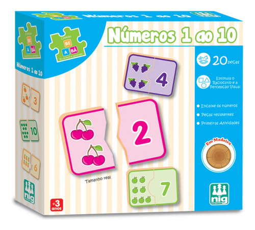 Jogo De Encaixe Infantil Numeros 1 A 10 Nig Brinquedos 0415