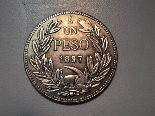 Imagen 1 de 4 de Moneda Chile 1 Peso 1897 (rp)