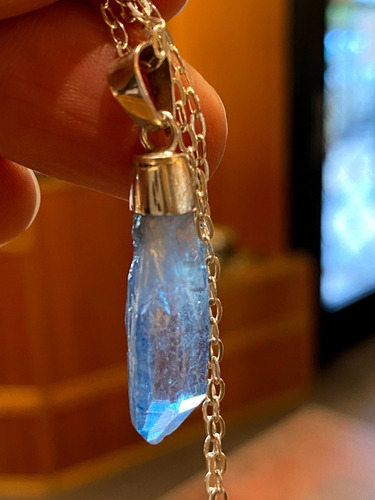 Luli Dije Cadena Plata 925 Cuarzo Aura Angel Reiki Pendulo