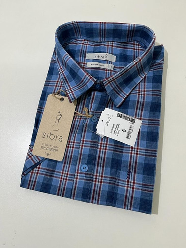 Camisa Social De Linho Manga Curta Sibra Premium Estampada