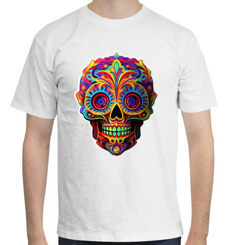 Playera Cráneo - Colores Alucinantes - Calavera