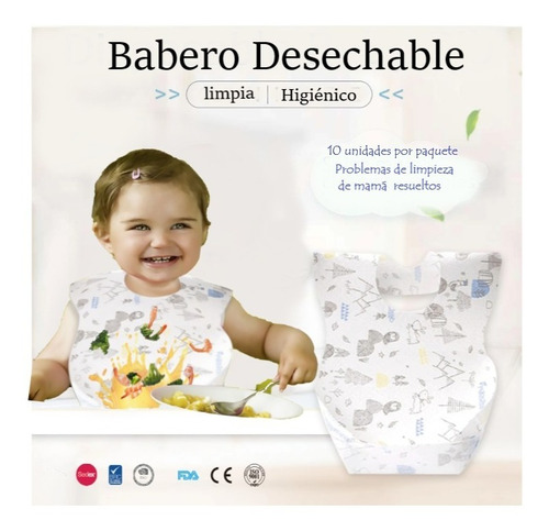 Baberos Desechables Impermeables  Para Bebés 