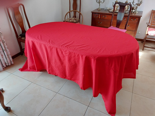 Mantel Tela Roja 100% Poliester 2.4 X 2.1 Mts 