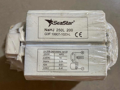 Balastro Vapor De Sodio 250 W. Seastar