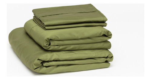 Juego De Sábanas Luuna Algodón Satín, Matrimonial Color Verde