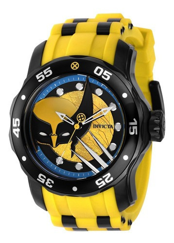 Relógio masculino Invicta Marvel 37373 amarelo, preto