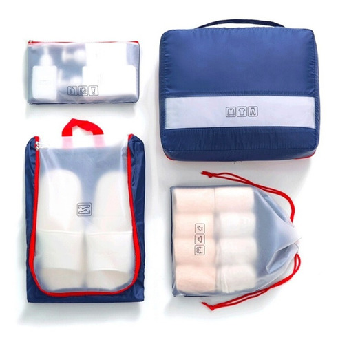 Imagen 2 de 4 de Set Organizador Valija 4 Piezas Neceser Viaje Orden Ropa