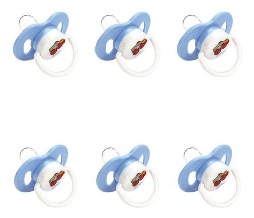Imagem 1 de 1 de Kuka Plus Chupeta Siliconete Azul Rn Nº2 (kit C/06)