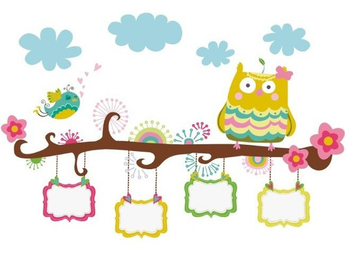 Vinilo Decorativo Infantil Animalitos-i 41. Calcomanía Búho