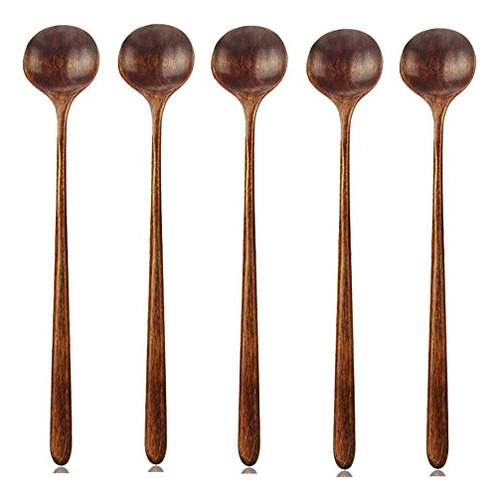 Long Spoons Wooden, 5 Pieces Korean Style 10.9 Inches 1...