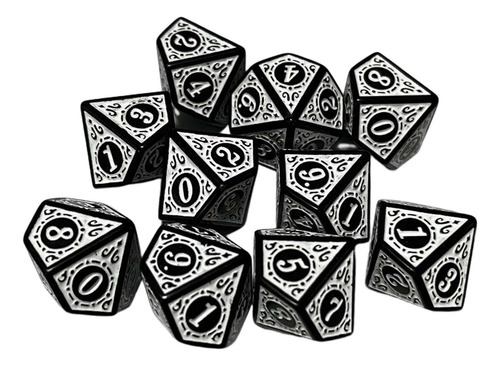 Juego De 10 Dados Poliédricos, Dados Acrílicos D10 Para
