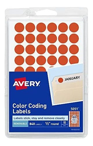 Avery Color Extraíble Etiquetas De Codificación, De 0,5 PuLG